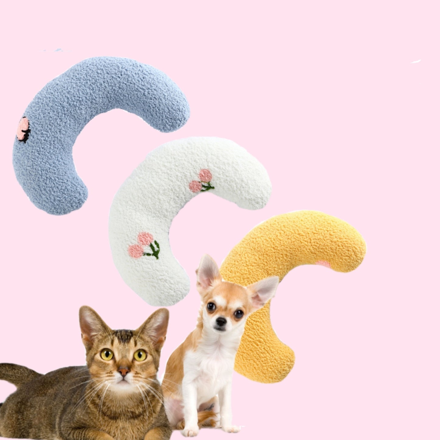 もふもふネックピロー|猫犬用U字まくら(癒しの深睡眠サポート)