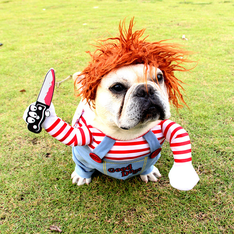 犬用おもしろ仮装服|サイズ調整可|怖かわいいコスプレでパーティーやイベントに!