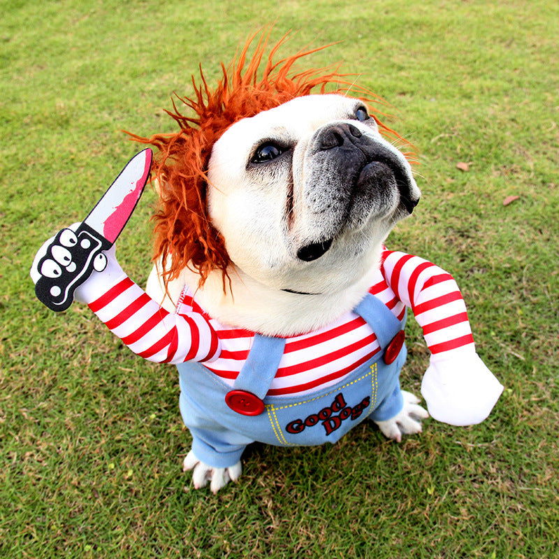 犬用おもしろ仮装服|サイズ調整可|怖かわいいコスプレでパーティーやイベントに!