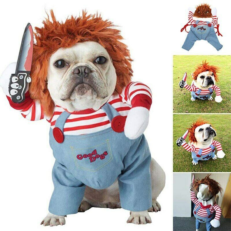 犬用おもしろ仮装服|サイズ調整可|怖かわいいコスプレでパーティーやイベントに!