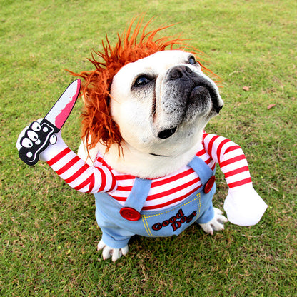 犬用おもしろ仮装服｜サイズ調整可｜怖かわいいコスプレでパーティーやイベントに！