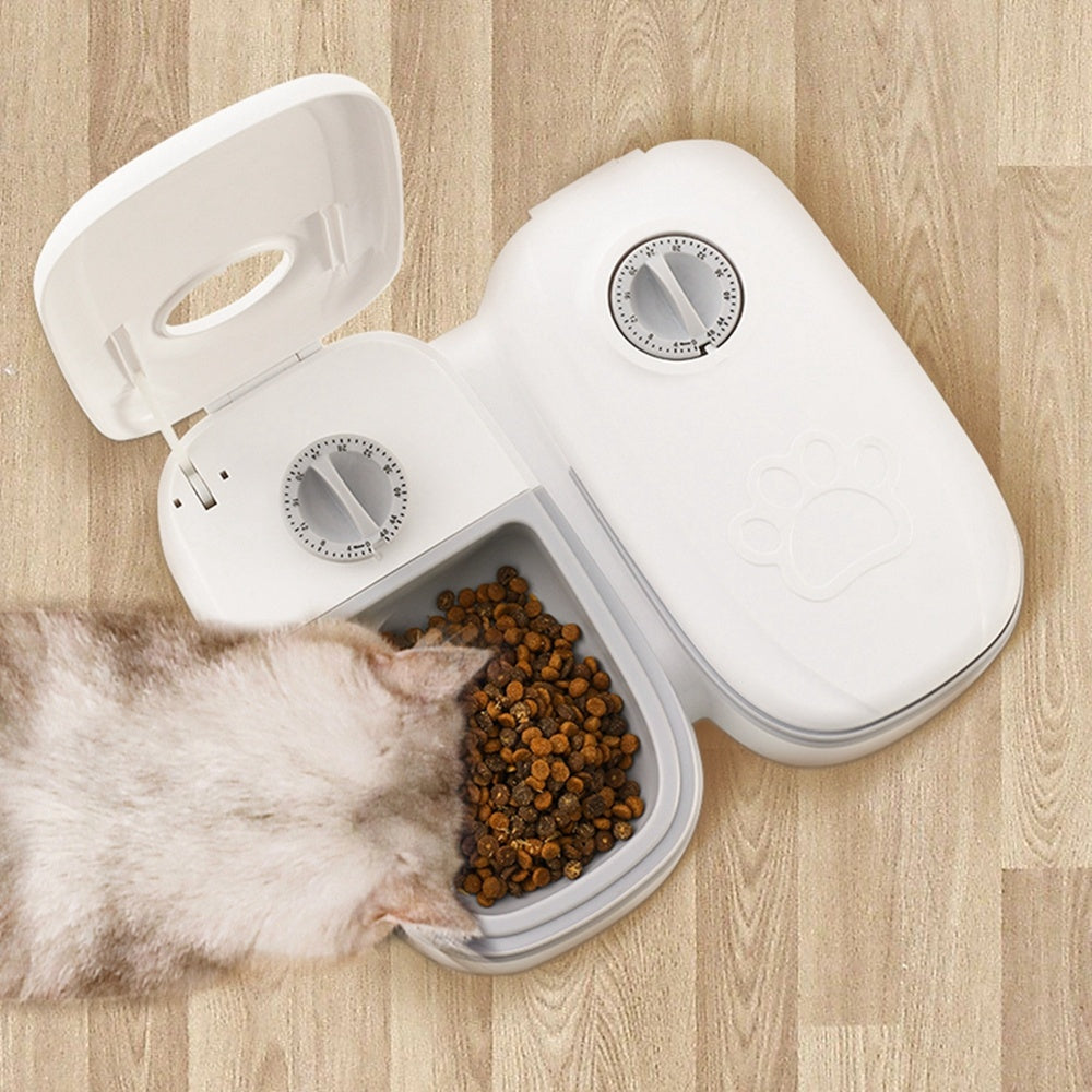 【自動ペット給餌器】猫・犬用スマートフードディスペンサー｜タイマー機能付き・ステンレス製ボウル｜