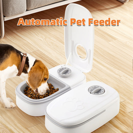 【自動ペット給餌器】猫・犬用スマートフードディスペンサー｜タイマー機能付き・ステンレス製ボウル｜